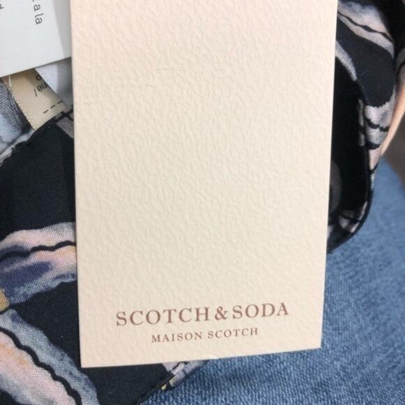 Scotch & Soda Black Starfish Sun Ray Printed Belted Shorts XS NWT - Picture 7 of 11